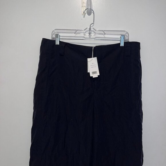 NWT Vince Black Wide Leg Pullover Belt loops Women's Pants Size 14 - Picture 2 of 11
